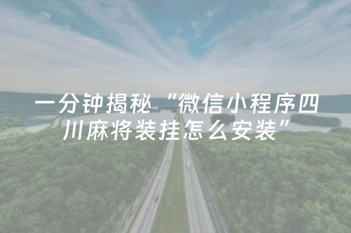 一分钟揭秘“微信小程序四川麻将装挂怎么安装”（软挂神器)