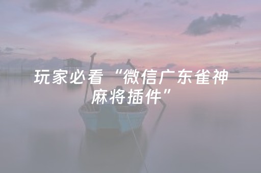 玩家必看“微信广东雀神麻将插件”（怎么设置能有好牌)