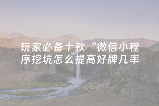 玩家必备十款“微信小程序挖坑怎么提高好牌几率”（辅助器通用版)