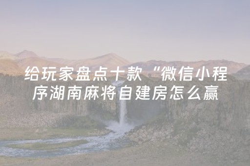 给玩家盘点十款“微信小程序湖南麻将自建房怎么赢”（辅助器通用版)