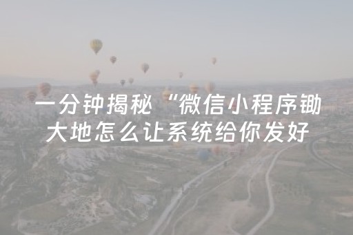 一分钟揭秘“微信小程序锄大地怎么让系统给你发好牌”（辅助软件)
