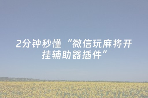 2分钟秒懂“微信玩麻将开挂辅助器插件”（怎么能让牌好一点)