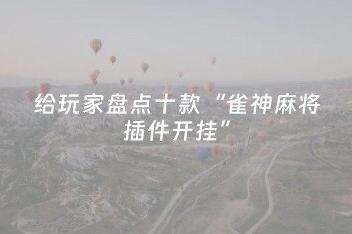 给玩家盘点十款“雀神麻将插件开挂”（怎么能让牌好一点)