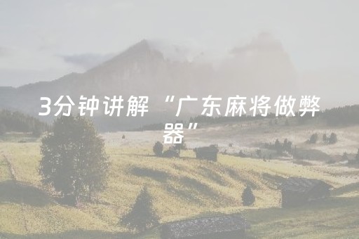 3分钟讲解“广东麻将做弊器”（怎么才会赢)