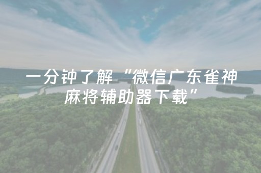 一分钟了解“微信广东雀神麻将辅助器下载”（助攻神器)
