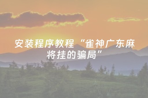 安装程序教程“雀神广东麻将挂的骗局”（开挂神器下载)