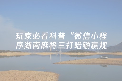 玩家必看科普“微信小程序湖南麻将三打哈输赢规律”（辅牌器插件购买)