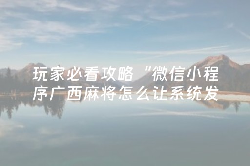 玩家必备攻略“微信小程序湖北麻将助赢神器购买”（辅助软件)