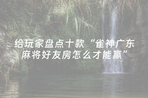 给玩家盘点十款“雀神广东麻将好友房怎么才能赢”（透明器教程)