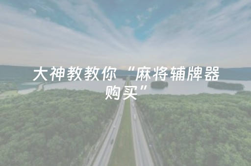 大神教教你“麻将辅牌器购买”（辅助神器免费)
