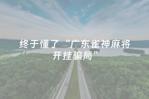 终于懂了“广东雀神麻将开挂骗局”（助赢神器)
