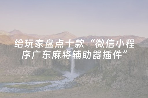 给玩家盘点十款“微信小程序广东麻将辅助器插件”（免费专用神器)
