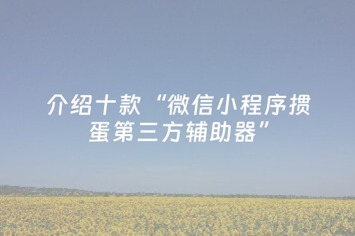 介绍十款“微信小程序掼蛋第三方辅助器”（自建房怎么拿好牌)