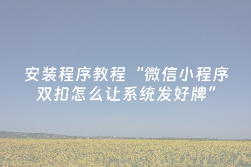 安装程序教程“微信小程序双扣怎么让系统发好牌”（专用神器下载)