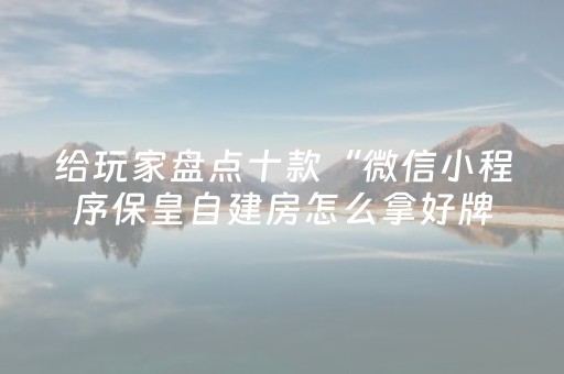 给玩家盘点十款“微信小程序保皇自建房怎么拿好牌”（插件开挂免费AI)
