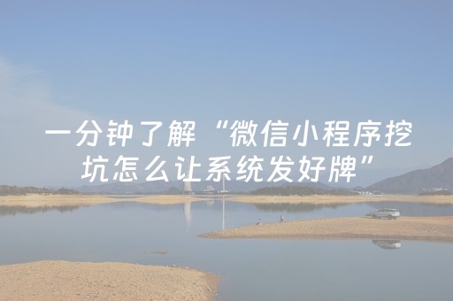 一分钟了解“微信小程序挖坑怎么让系统发好牌”（如何让系统发好牌)