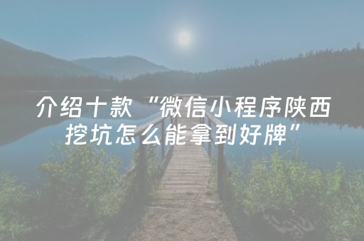 介绍十款“微信小程序陕西挖坑怎么能拿到好牌”（辅助器通用版)
