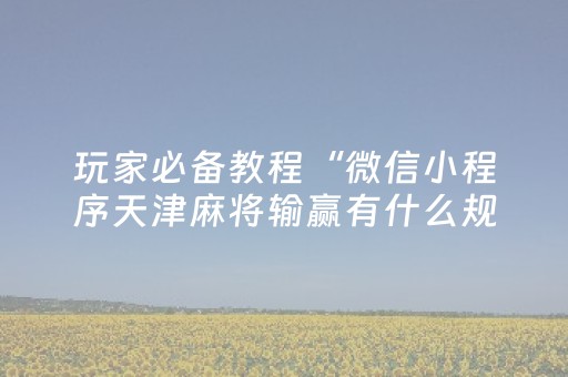 玩家必备教程“微信小程序天津麻将输赢有什么规律”（怎么才会赢)