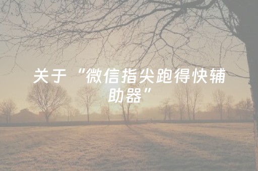 关于“微信指尖跑得快辅助器”（发牌有什么规律吗)