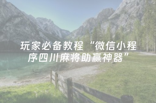玩家必备教程“微信小程序四川麻将助赢神器”（做弊器软件下载)