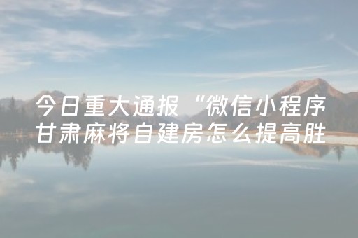 安装教程“宁夏微信小程序手机麻将铺牌器购买”（是否能开挂)