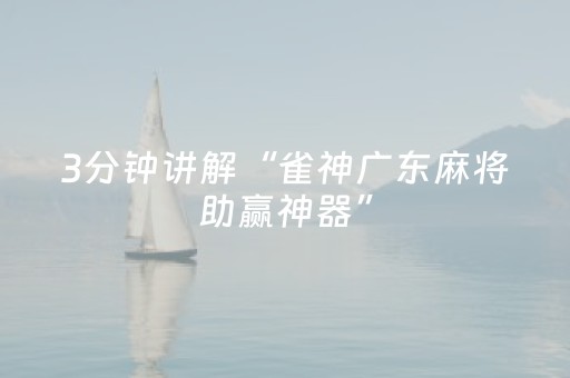 3分钟讲解“雀神广东麻将助赢神器”（怎么让系统给自己好牌)