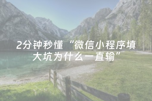 2分钟秒懂“微信小程序填大坑为什么一直输”（怎么设置才能赢)