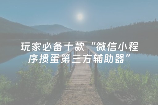 玩家必备十款“微信小程序掼蛋第三方辅助器”（插件开挂免费AI)