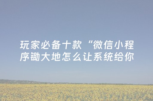 玩家必备十款“微信小程序锄大地怎么让系统给你发好牌”（怎么调胜率)