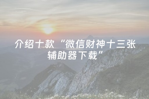 介绍十款“微信财神十三张辅助器下载”（软件出售)