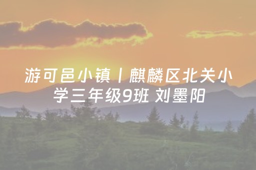游可邑小镇丨麒麟区北关小学三年级9班 刘墨阳