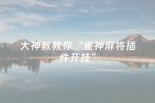 大神教教你“雀神麻将插件开挂”（输赢有什么规律)