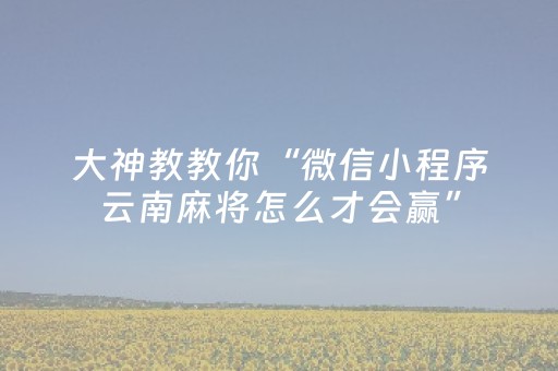一分钟揭秘“微信小程序天津麻将必赢神器”（怎么能得到好牌)