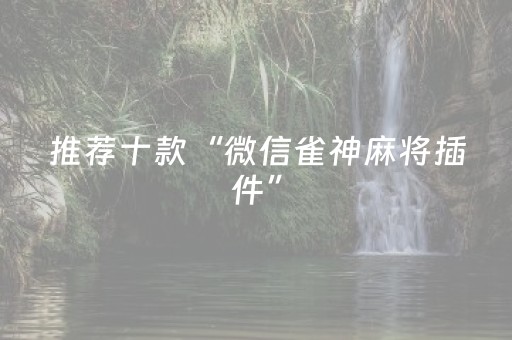 推荐十款“微信雀神麻将插件”（为什么有人一直赢)