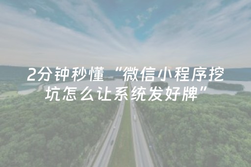 2分钟秒懂“微信小程序挖坑怎么让系统发好牌”（外辅工具)