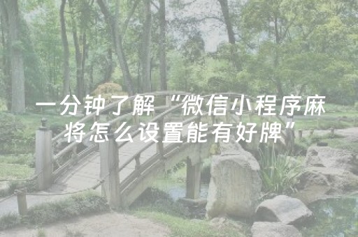 2分钟秒懂“微信小程序内蒙麻将助赢神器”（胜率到哪调)