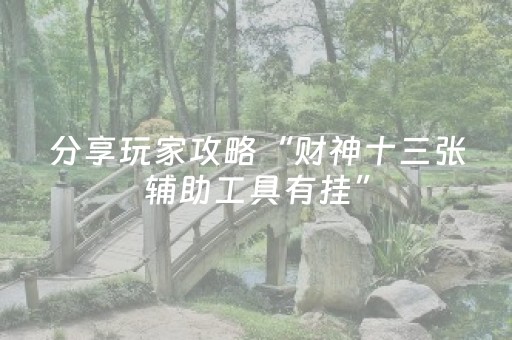 分享玩家攻略“财神十三张辅助工具有挂”（提高胜率软件)
