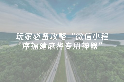 玩家必备攻略“微信小程序福建麻将专用神器”（助攻神器)