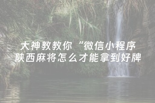 大神教教你“微信小程序陕西麻将怎么才能拿到好牌”（软挂神器)