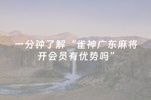 一分钟了解“雀神广东麻将开会员有优势吗”（充值会提高胜率么)