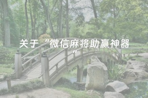 关于“微信麻将助赢神器”（可以设置输赢吗)