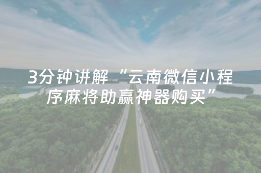 3分钟讲解“云南微信小程序麻将助赢神器购买”（透明挂辅助器)
