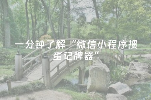 一分钟了解“微信小程序掼蛋记牌器”（为什么有人一直赢)