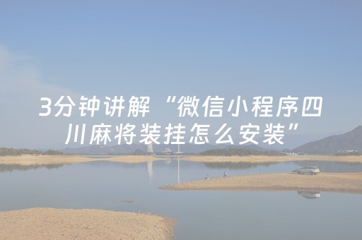 3分钟讲解“微信小程序四川麻将装挂怎么安装”（怎么让系统给自己好牌)