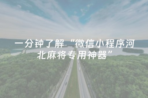一分钟了解“微信小程序河北麻将专用神器”（控牌神器)