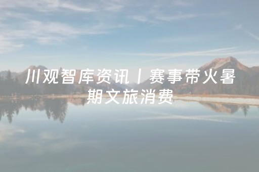川观智库资讯丨赛事带火暑期文旅消费，个人化特征愈发明显