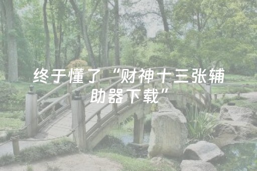 终于懂了“财神十三张辅助器下载”（神器通用版)