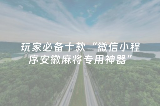 玩家必备十款“微信小程序安徽麻将专用神器”（怎么能得到好牌)