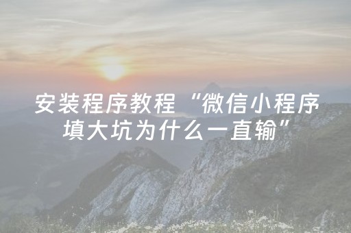 安装程序教程“微信小程序填大坑为什么一直输”（控牌神器)