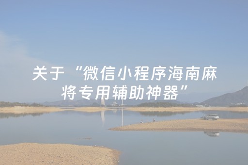 关于“微信小程序海南麻将专用辅助神器”（AI辅助胡牌规则)